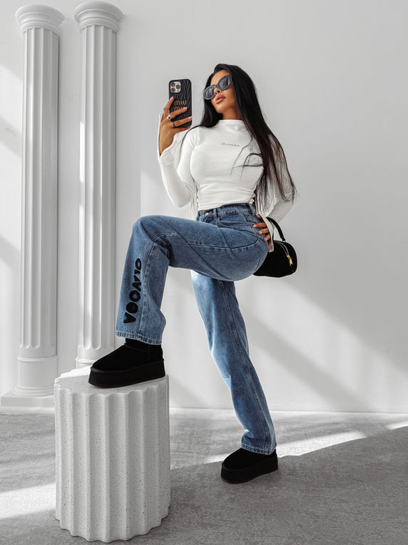 nido kék női divatos farmer